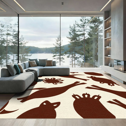 Brown Organic Shape Scatter Rug