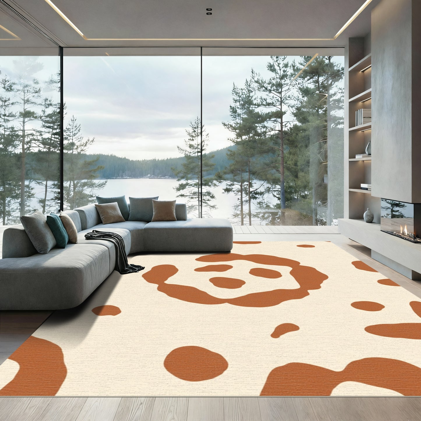 Terra Cotta Spots Organic Composition Rug