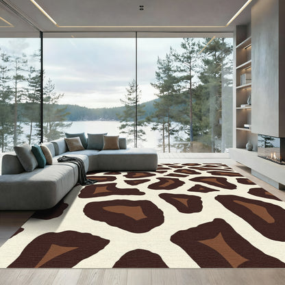 Earth Tones Spotted Animal Print Rug