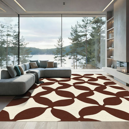 Cream and Chocolate Deco Links Rug