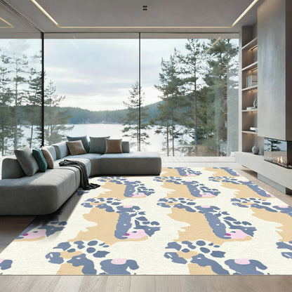 Textured Abstract Blob Composition Rug