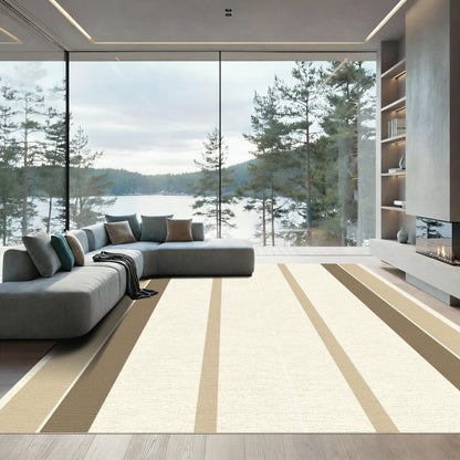 Earthy Neutral Vertical Stripe Rug