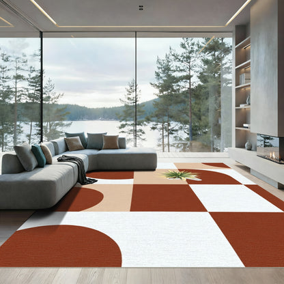 Terracotta Arch Squares Composition Rug