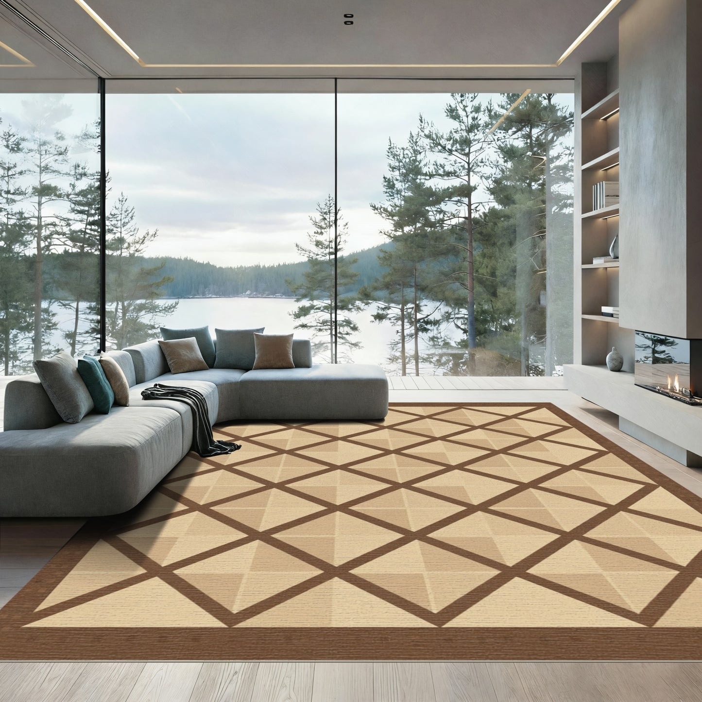 Subtle Diamond Geometric Lattice Rug