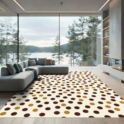Brown Gold Polka Dot Scatter Rug