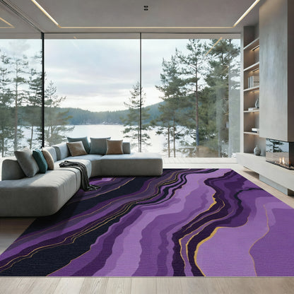 Purple Agate Swirl with Gold Accent Rug