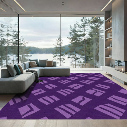 Deep Purple Diamond Brushstroke Rug
