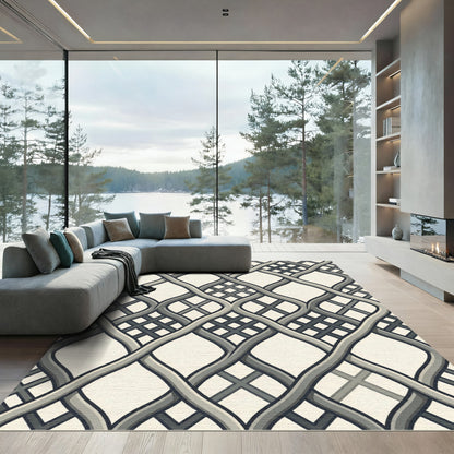 Neutral Interlocking Banded Lattice Rug