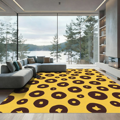 Golden Yellow Leopard Spot Rug
