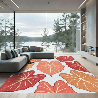 Warm Leafy Heart Nature Abounds Rug