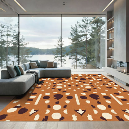 Terracotta Speckled Organic Medallion Rug