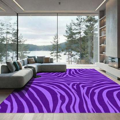 Vibrant Purple Zebra Stripe Rug