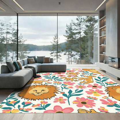 Whimsical Fauna Floral Garden Medley Rug