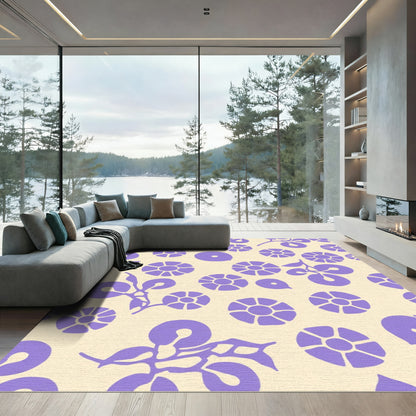 Delicate Lavender Floral Clusters Rug