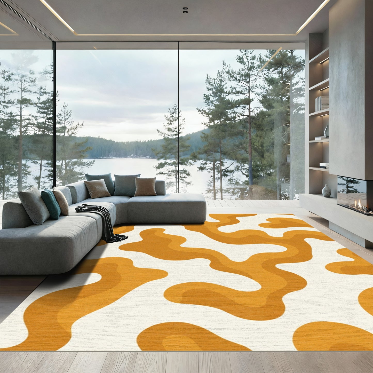 Amber Waves Flowing Composition Rug