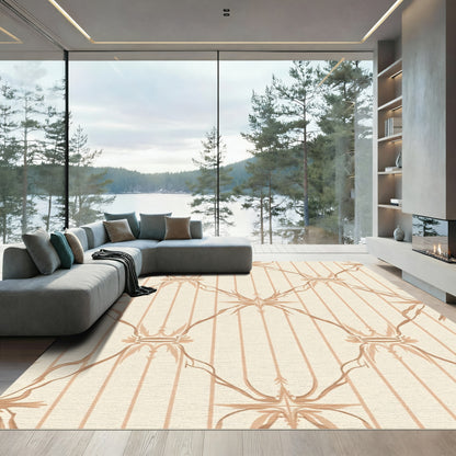 Cream Tan Laurel Diamond Stripe Rug