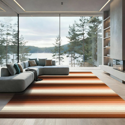 Modern Earthy Gradient Linear Rug