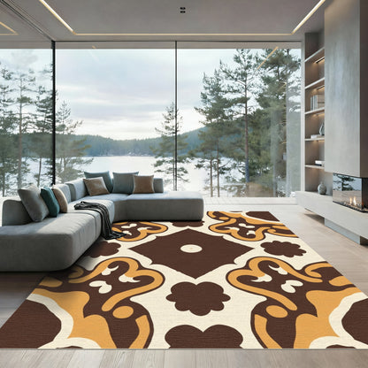 Earthy Swirl Floral Medallion Rug
