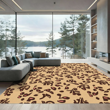 Tan Brown Animal Spot Scatter Rug