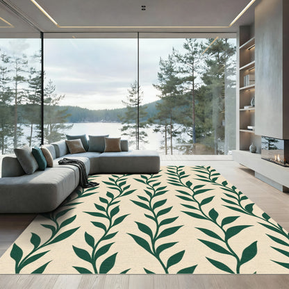 Ivory Deep Forest Botanical Vine Rug