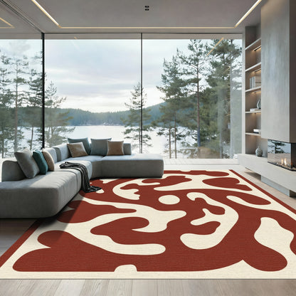 Terracotta Cream Organic Flow Rug