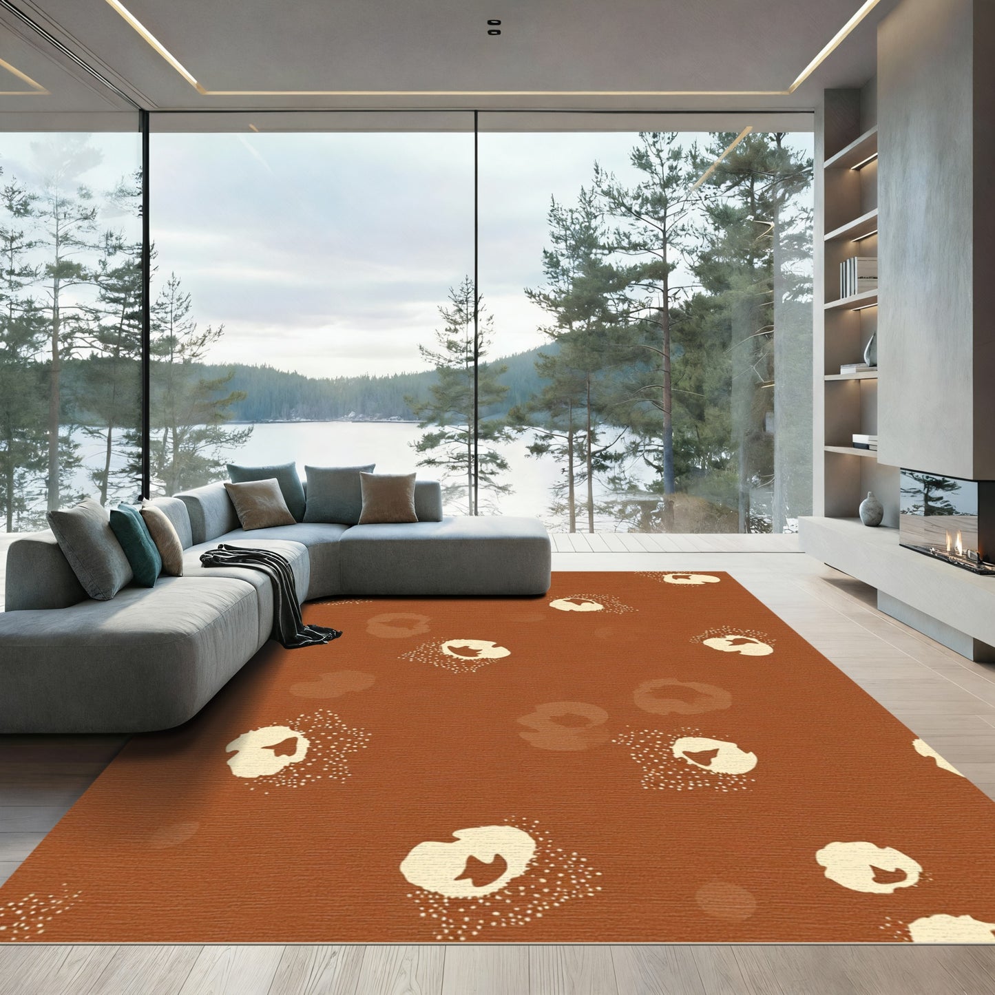 Amber Abstract Organic Spot Rug