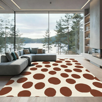 Brown Spots on Cream Background Rug