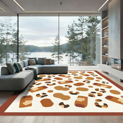 Earthy Brown Leopard Spots Composition Rug