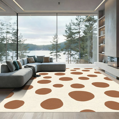 Brown Circles Scattered Backdrop Rug