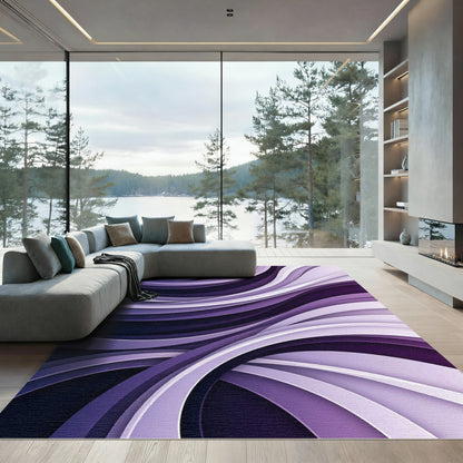 Deep Purple Swirling Layers Rug