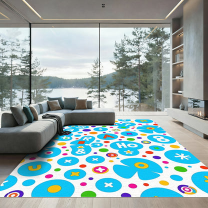 Whimsical Alphabet And Symbols Collage Rug