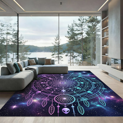 Cosmic Alien Mandala Galactic Nebula Rug