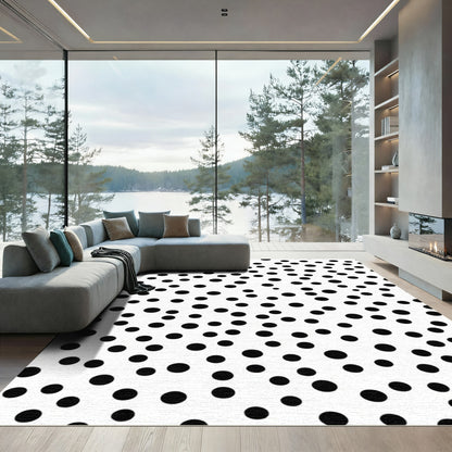 Abstract Black Dot Scatter Rug