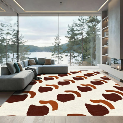 Abstract Earthy Tone Organic Spots Rug