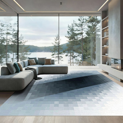 Modern Pixelated Diagonal Gradient Rug