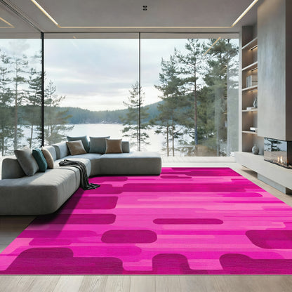 Bold Pink Abstract Stipes Rug