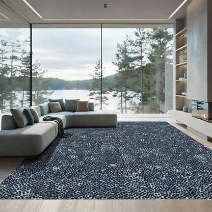 Navy Small Dot Texture Rug