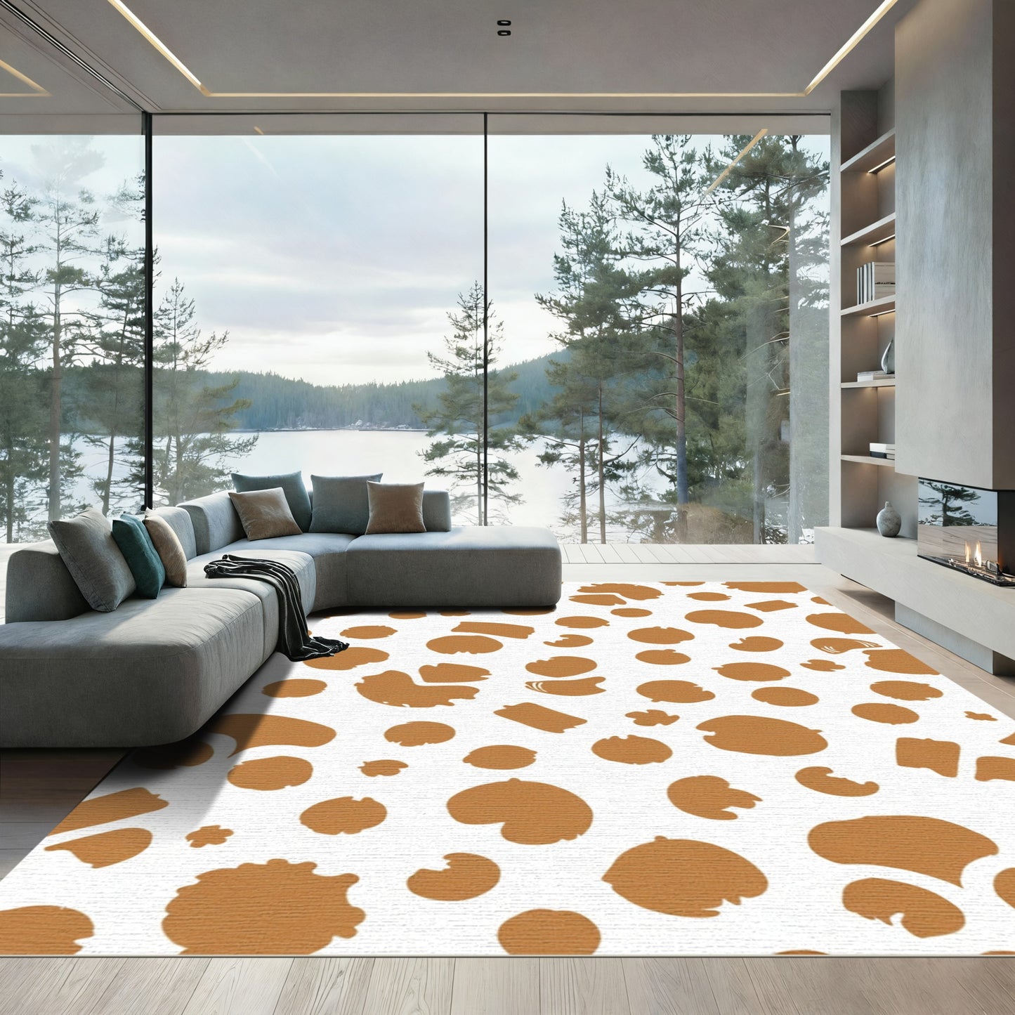 Brown Organic Spatter Spot Rug