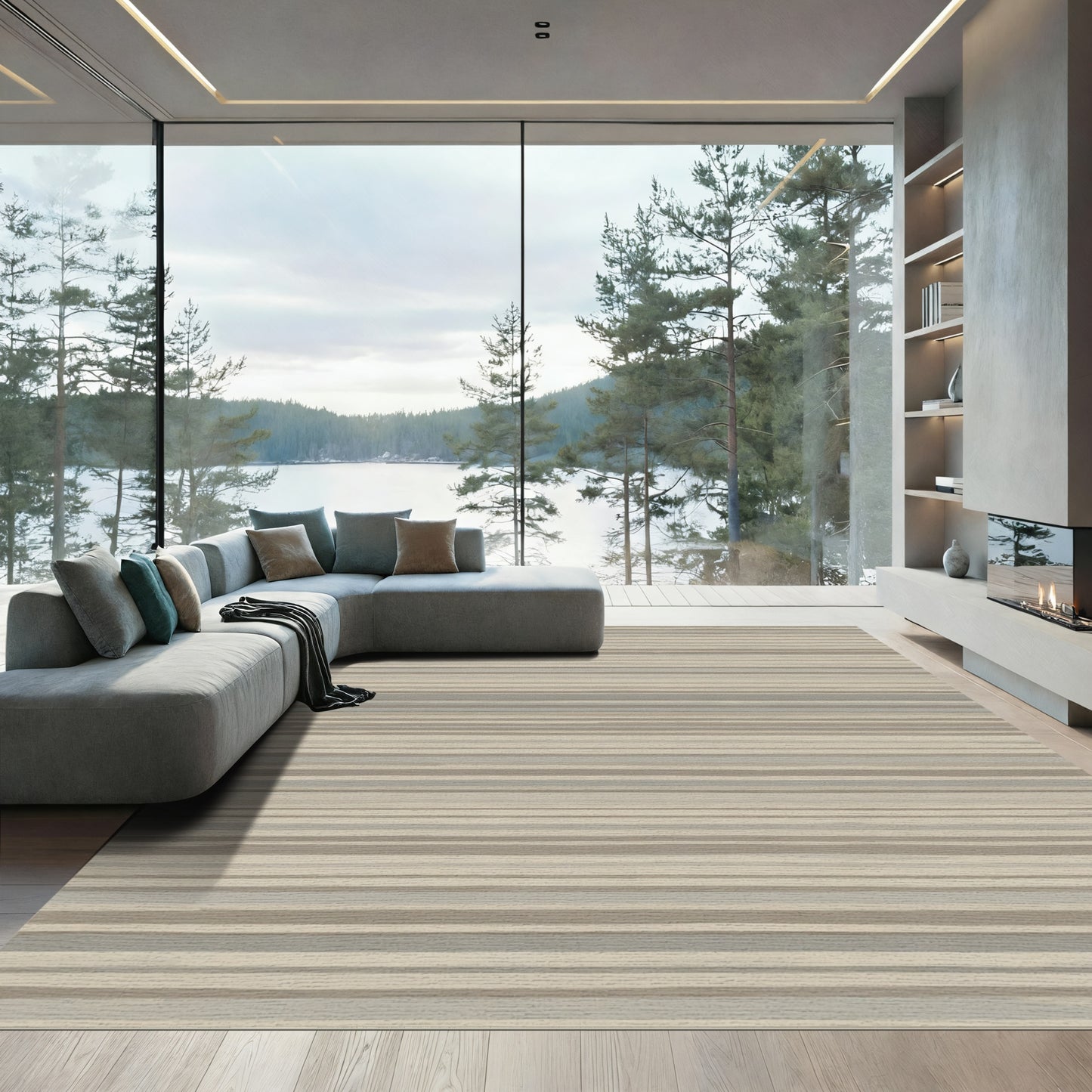 Textured Graduated Line Rug
