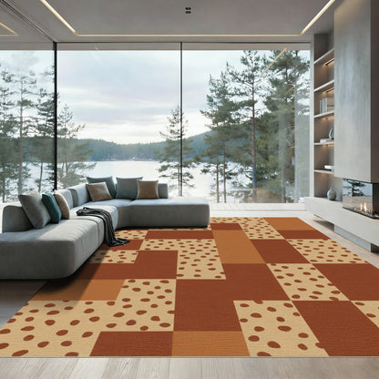 Sandy Brown Earthy Blocks Rug