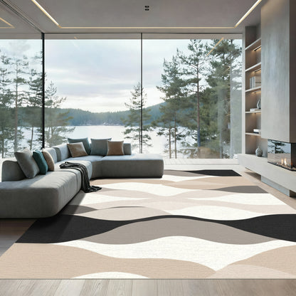 Neutral Tones Abstract Wave Forms Rug