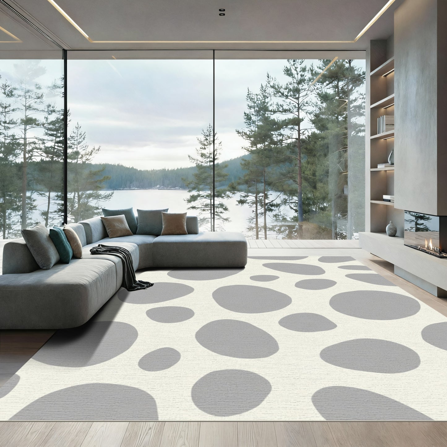 Gentle Gray Organic Blob Rug