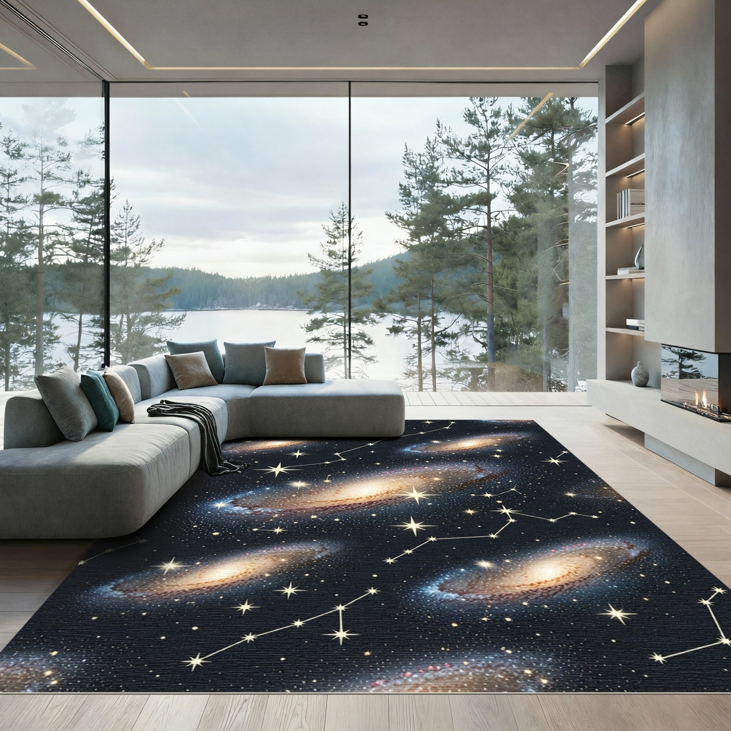 Cosmic Celestial Galaxy Stars Sky Rug