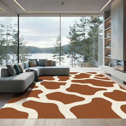 Brown Cream Giraffe Spots Rug