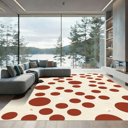 Crimson Dot Scatter Rug