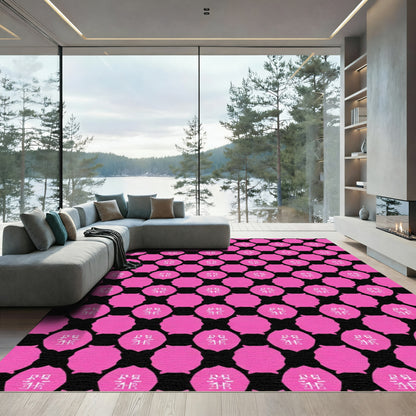 Fuchsia Geometric Quatrefoil Tile Rug