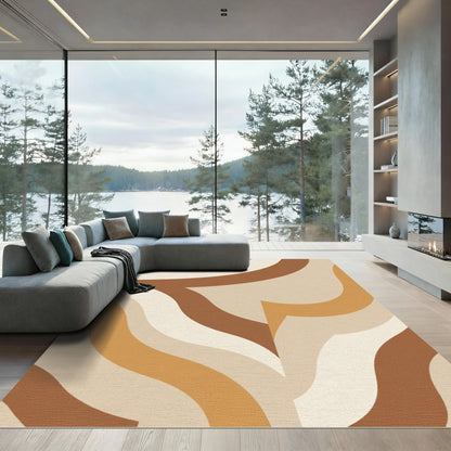 Earthy Waves Mid Century Modern Rug