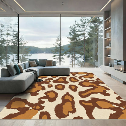 Brown Tan Leopard Spot Rug