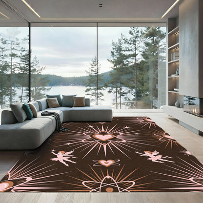 Celestial Heart Atom with Cherubs Rug