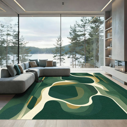 Green And Gold Organic Flow Rug